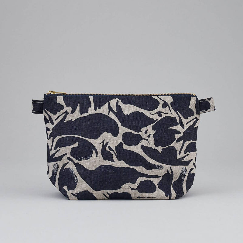 Toiletry Bag - 100% Linen: Navy