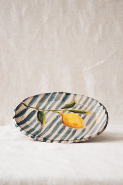 Eloise Rose Lemon stripe platter