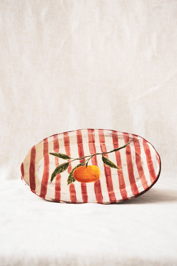 Eloise Rose Platter | Clementine Stripe