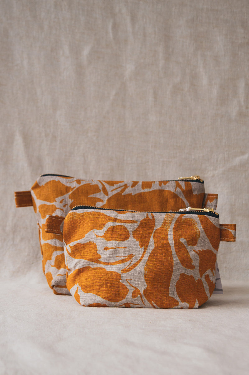 Toiletry Bag - 100% Linen: Ochre