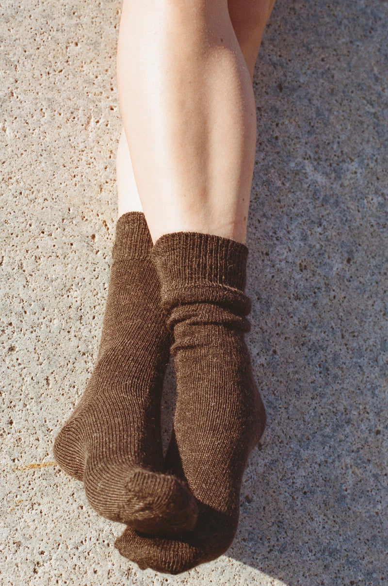 Oaken Mohair Socks Walnut