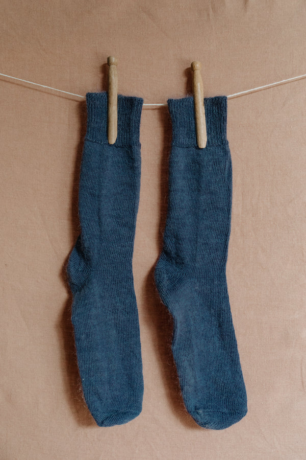 Oaken Mohair Socks Denim