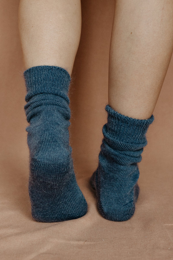 Oaken Mohair Socks Denim