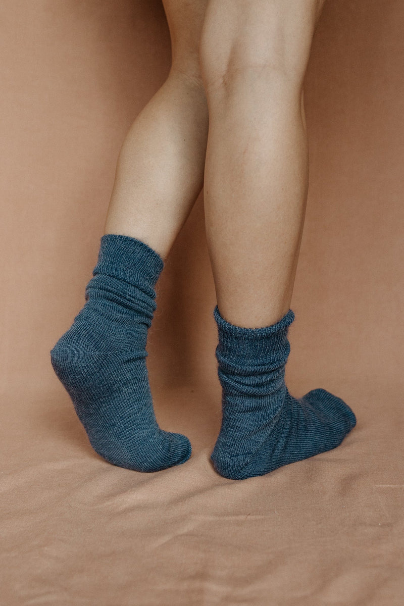 Oaken Mohair Socks Denim