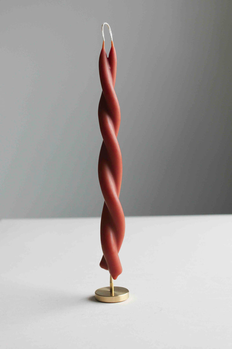 Photograph detail of brass candle spike by Wax Atelier, available at Ondine Ash