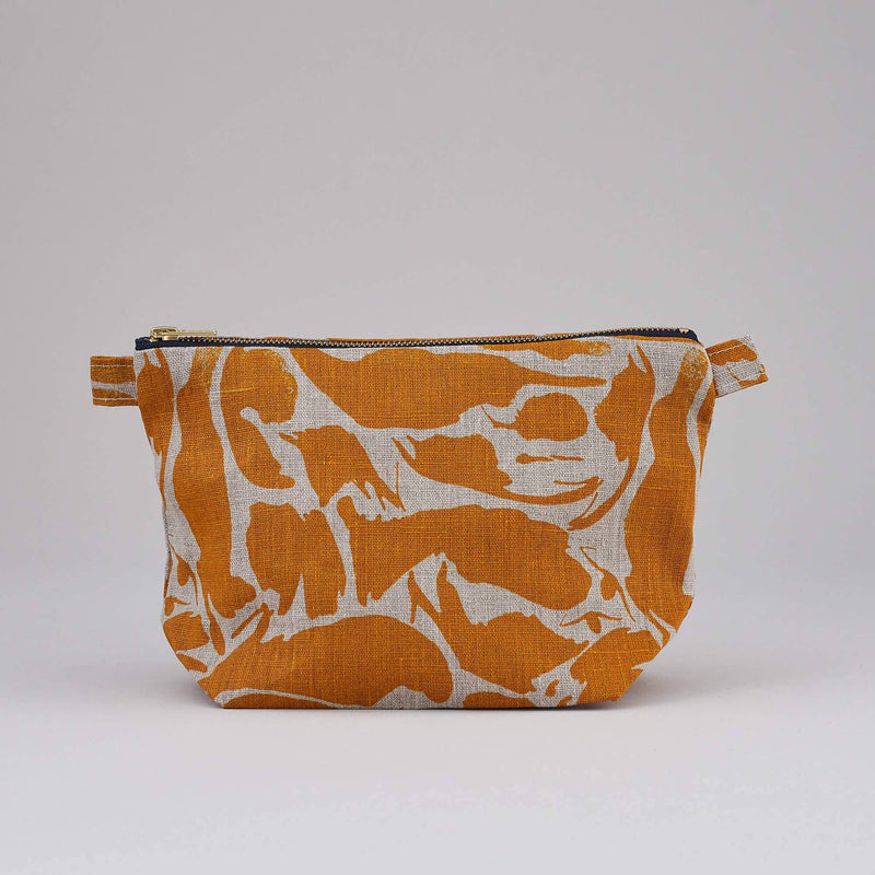 Toiletry Bag - 100% Linen: Ochre