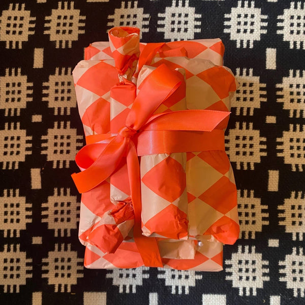 Petra Boase Luxury Tissue Paper Diamond/Stripe - Fluoro Orange & Peach